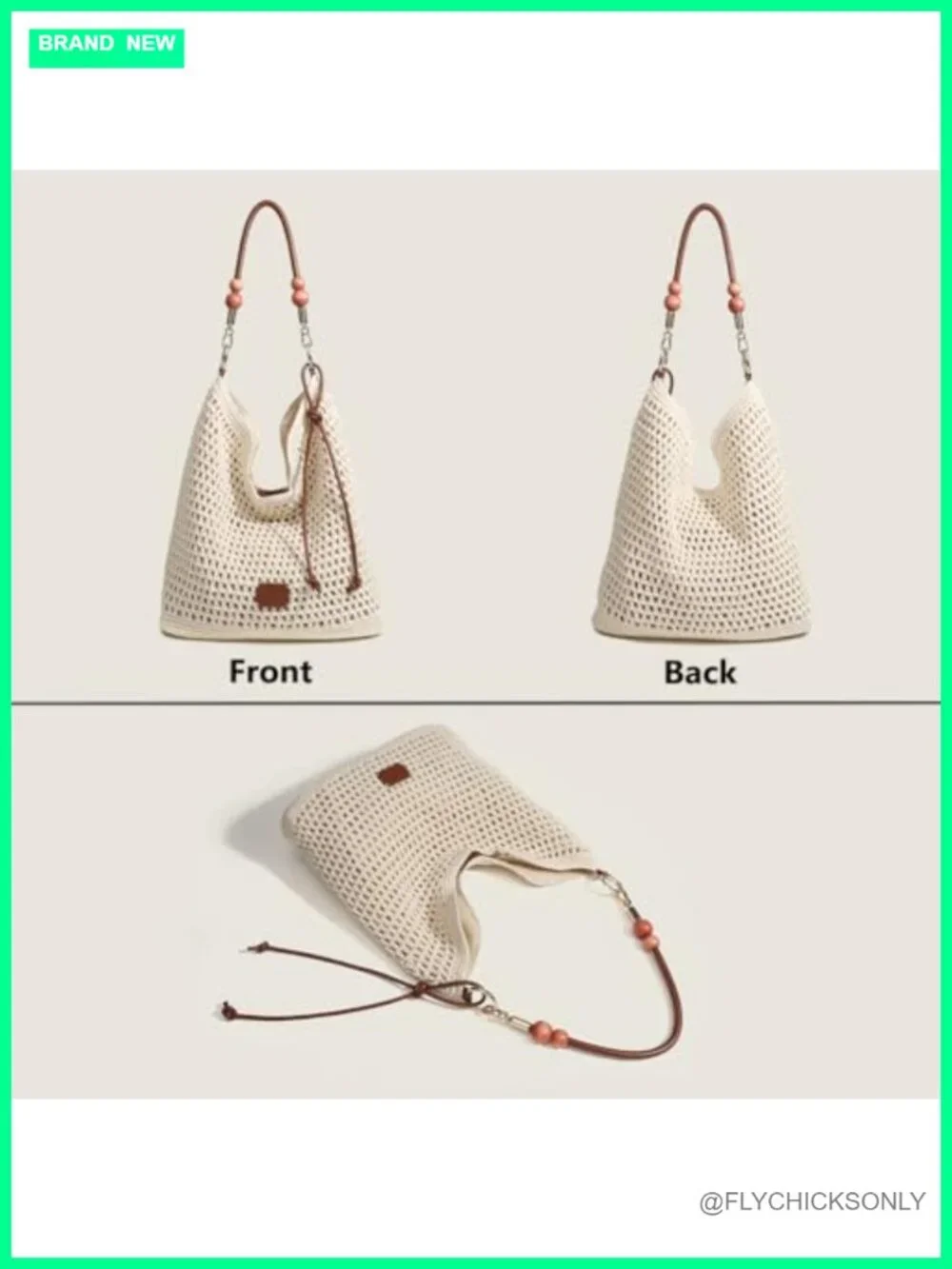 Crochet Summer Tote Beach Shoulder Bag Hobo Purse with Boho Style, Soft Woven